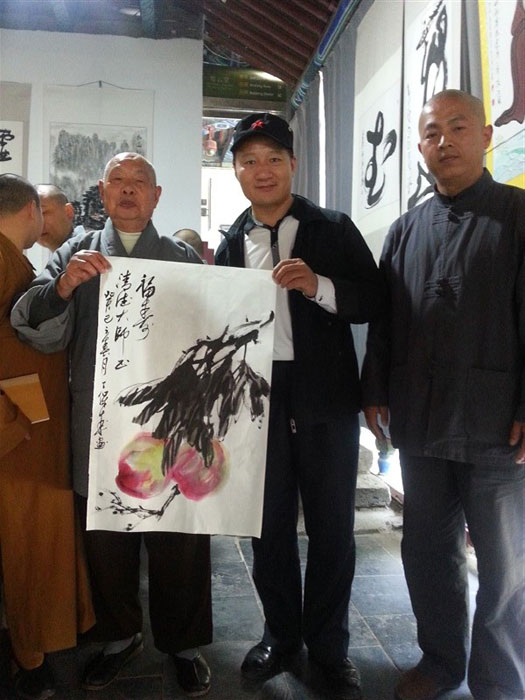 2013在少林寺为清德大师作《福寿图》