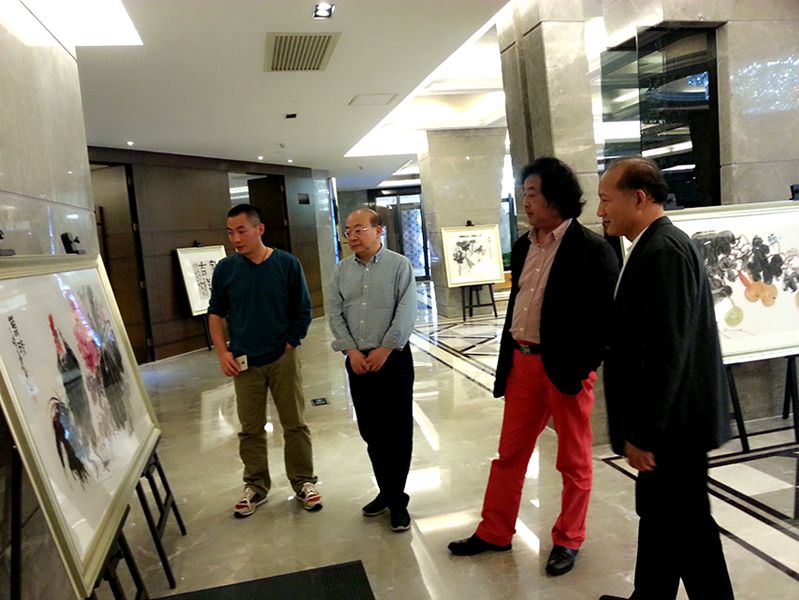 2017吉光凤羽丁保成国画迎春展与上官超英老师及友人亲临画展现场
