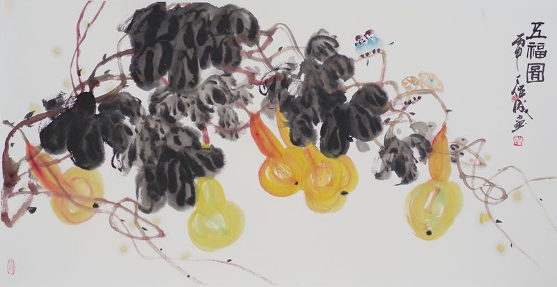 五福临门  138X68cm