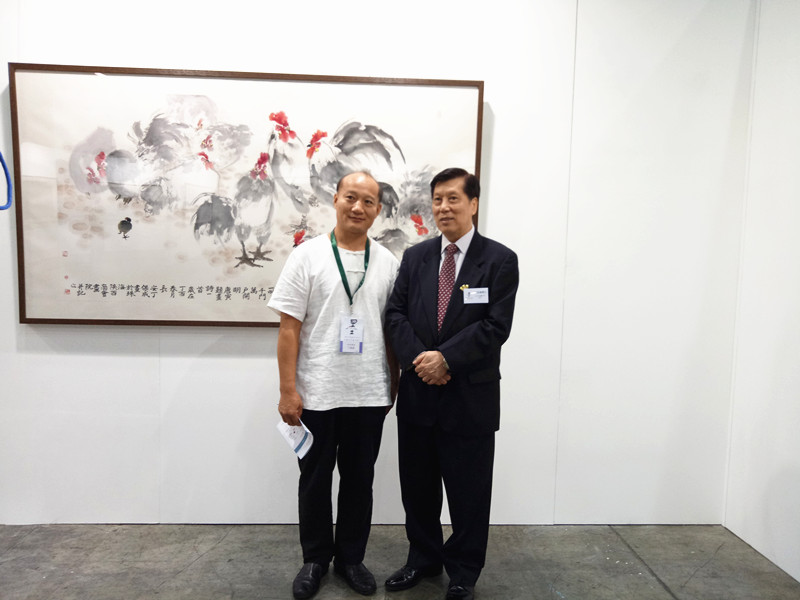 2017年8月香港《全球500水墨画精英大展》与云峰画苑郭浩满董事长