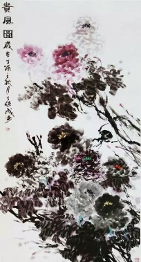 2017年11月丁保成水墨牡丹