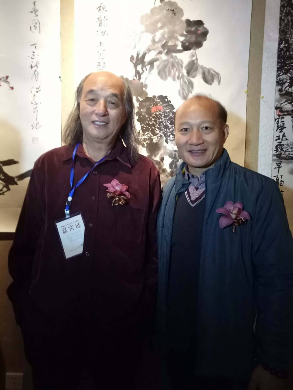 2017年11月《第九届全国著名花鸟画家作品展》与黑龙江美术家协会副主席高卉民先生