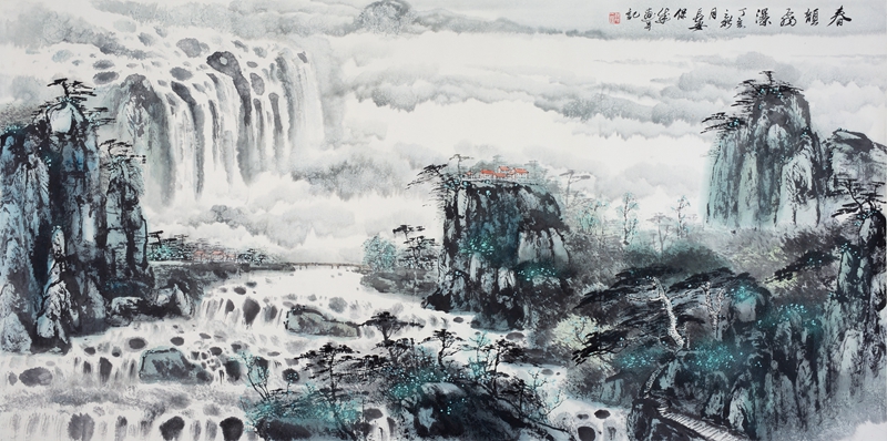 春韵飞瀑 200X100cm