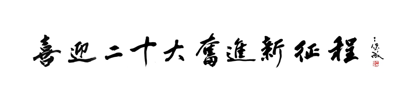 喜迎二十大奋进新征程 180X45cm